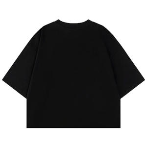 เสื้อยืดแขนสั้นคอกลมไซส์ใหญ่สำหรับผู้หญิง ผ้าฝ้ายออร์แกนิค 100% ระบายอากาศได้ดี เป็นมิตรกับสิ่งแวดล้อม สีดำ สไตล์ลำลอง แบบสั่งทำ - Product Image 2