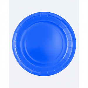 Assiettes en papier bleues Party Love 23 cm jetables pour fêtes, sac de 12 pièces - Product Image 2