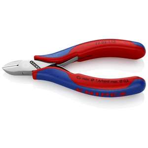 Knipex Electronics Diagonal Cutter with Multi-Component Grips Head <b>Mirror</b> Polished <b>Round</b> Head and <b>Small</b> Bevel Scissor & Shear - Product Image 1