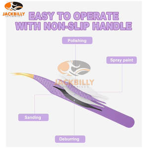 Pinzas de pestañas con punta de fibra y logotipo de impresión personalizado, pinzas Nano Grip para extensiones de pestañas, herramientas profesionales de pestañas de etiqueta privada - Product Image 5