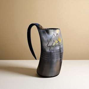 Jarra de Cerveza de Cuerno Estilo Vikingo Rústico, Hecha a Mano, Ecológica, de Grado Alimenticio, con Agarre Fuerte, para Regalos, Coleccionistas, Eventos Temáticos, Decoración de Pub - Product Image 6