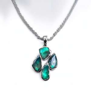 Collares de piedra de lujo chapados en oro de 18 quilates a la moda, collares con colgante de Concha de Plata de Ley 925 para mujer - Product Image 3