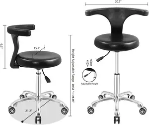 Rolling Stool Task Chair Draft ing Verstellbar mit Rädern und Rückenlehne Büro Küche Medical Dentist Shop Stuhl