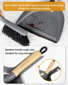 ชุดที่โกยขยะและแปรง MR.SIGA ด้ามไม้ไผ่ สีเทา 1 ชุด - Product Image 5