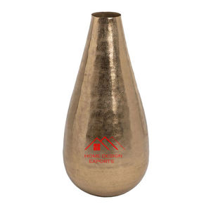 Brass <b>Antique</b> Finished Geometric Design Flower Vase Top Quality Tableware Flower Vase Hotel Ware Usage Aluminum Casted Custom - Product Image 2
