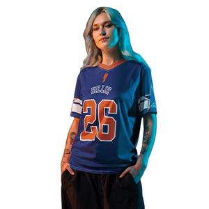 Vente en gros Streetwear Y2k unisexe, élégant, décontracté, confortable Maillot de football surdimensionné à col en V personnalisé Maillot imprimé respirant - Product Image 2