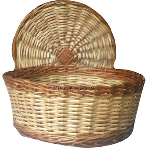 Couvercle supérieur fini en émail de concepteur de fleurs pour la forme ronde Casseroles de conteneur de chapati en bois de mangue de meilleure qualité avec pince - Product Image 4