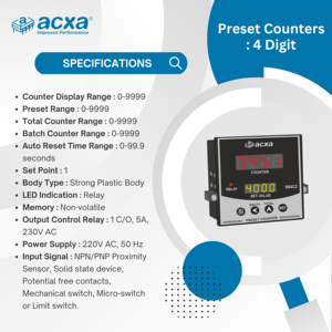 Contador preestablecido digital industrial Acxa-994C2 (Grande) - Product Image 3