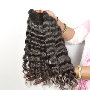 100% naturel vierge brute haute qualité machine double trame faisceaux ondulés cuticule aligné temple birman extensions de cheveux humains - Product Image 4