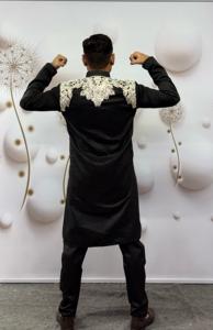 Eid Special Malai Silk Kurta et Party Wear Kurta avec Pathani Pant Vêtements indiens et pakistanais - Product Image 2