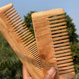 Peine de Madera de Neem Hecho a Mano, Ecológico y Ayurvédico, Antibacteriano Natural para Masaje del Cuero Cabelludo, Crecimiento del Cabello y Desenredado Suave - Product Image 4