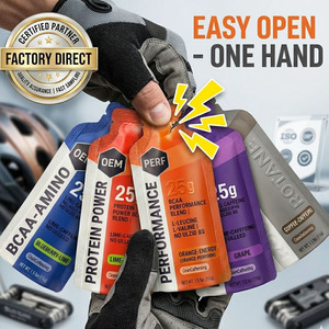 Pochettes souples personnalisées pour gels énergétiques et aliments pour animaux de compagnie – Design de marque, haute protection, étanches à l'humidité, avec <span class=keywords><strong>fermeture</strong></span> éclair supérieure - Product Image 5