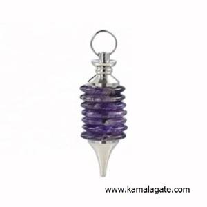 Collier pendentif classique en cristal de Reiki 7 chakras, plaqué argent antique, pierre principale en agate pour la guérison énergétique des chakras - Product Image 2