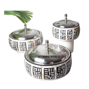 หม้ออุ่นอาหารทำด้วยมือหม้ออุ่นอาหารโลหะแบบหรูหราดีไซน์ใหม่ทำด้วยมือ - Product Image 6