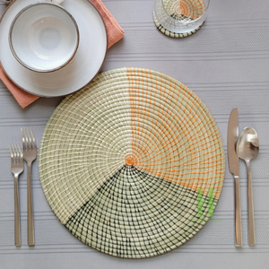 Plaques chargeur en jonc de mer naturel moderne napperon Boho napperon en osier Offre Spéciale OEM napperon en osier du Vietnam HNH Craft - Product Image 1