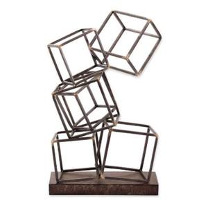 Esculturas Modernas de la India, Base de Mármol y Metal de Aluminio, Forma de Árbol, Acabado Dorado, Estilo Elegante, Hechas a Mano - Product Image 3