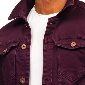 Vente directe d'usine Veste en jean lourde Prix Services OEM Conception de logo personnalisé Veste en jean vintage pour homme - Product Image 5