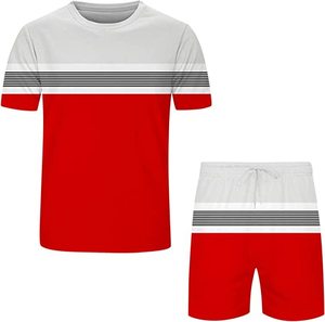 Ensembles courts en jersey 100% coton personnalisés pour hommes T-shirt et short imprimés de style vintage respirant prix de gros pour une utilisation estivale - Product Image 2