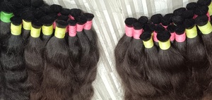 Cabello humano natural de un solo donante del templo indio del Sur, cabello liso Remy a granel negro suave y sedoso con ondas sueltas profundas - Product Image 3