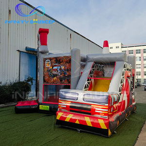 Fire Truck Theme Inflatable Bounce House Bouncy Castle with Slide Commercia Inflatable Bouncer Combo Slide <strong>Jumping</strong> Castle - Product Image 4
