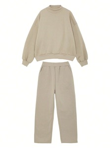 Ropa de calle de gran tamaño, chándal para hombres y mujeres, sudadera holgada con pantalones para correr, chándal informal a la moda, venta al por mayor - Product Image 4