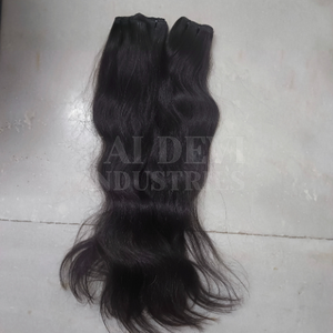ผมต่อแบบอินเดียบริสุทธิ์100% สำหรับผู้หญิงผมต่อเนื้อนุ่มคลื่นสีดำธรรมชาติแบบลอน - Product Image 3