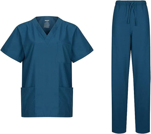 Ensemble de blouses à manches courtes unisexes et pantalons à cordon de serrage, tenues médicales, tissu doux, vêtements d'hôpital, respirant et confortable - Product Image 1