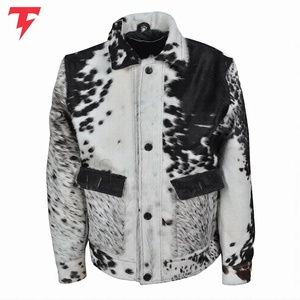 Cowboy <b>Leather</b> <b>Jacket</b> With Fringe's <b>Men</b> <b>Genuine</b> Cowhide <b>Leather</b> Front Pockets <b>Genuine</b> Zipper's Closing Inside Quilted - Product Image 1