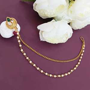 Indian Wholesaler Jewelry Faux Pearl Layered Head Chain Supplier Crystal Kundan Stud Wedding <b>Nose</b> Pin Jewellery for Women - Product Image 2