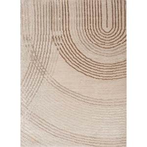 Alfombra Azalea Ivory de Lana y Seda de Bambú Anudada a Mano, 10 mm de Grosor, Rectangular, con Patrón Abstracto para Hogar y Pasillo -Esk-344 - Product Image 1