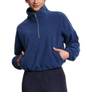Cuello alto, sudadera polar con cremallera, Sudadera corta con capucha, sudadera y sudaderas con capucha para mujer - Product Image 1
