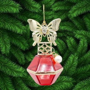 Haute qualité populaire noël nouvel an décoration suspendue Transparent rouge or impression acrylique 3D bouteille de parfum ornement - Product Image 1