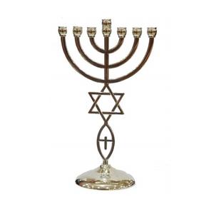 Menorah créative en métal de luxe Hanukkah bras Menorah en métal hôtel Restaurant décoration bougeoir - Product Image 5
