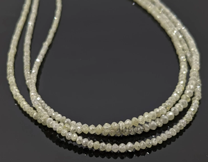 Cuentas Rondelle facetadas de diamante amarillo claro, suministros para hacer joyas, precio al por mayor por hebra, Diamante Natural genuino de 2- 3 mm - Product Image 3