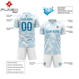 เสื้อฟุตบอลคอวีโพลีเอสเตอร์สำหรับผู้ใหญ่100% พิมพ์ซับลิเมชัน - Product Image 3