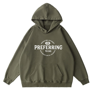 Sudadera con capucha lavada con ácido superventas, ropa informal, sudaderas con capucha lavadas con ácido Sun Fad de manga larga con diseño de logotipo serigrafiado - Product Image 1