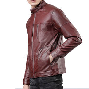 Chaquetas de cuero PU de alta calidad 2025, chaqueta para hombre, ropa de invierno cálida para hombre, primavera, otoño, chaquetas de moda con cuello levantado sólido - Product Image 2