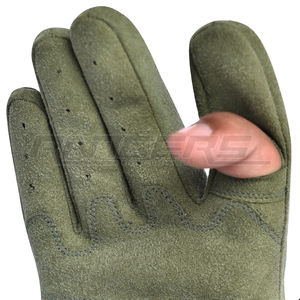 Gants tactiques en cuir vert de première qualité, gants de protection d'extérieur avec doigts durs, vente en gros - Product Image 5