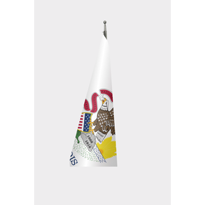 Illinois Official Indoor Custom <b>Flag</b> 3x5ft Nylon and Polyester Digital Printing with Aluminum <b>Pole</b> Pennant Style - Product Image 3