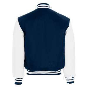 Men's High Quality Leather and Wool Body Sleeve Baseball Jacket with Lettering for <b>Winter</b> Made in USA - Product Image 2