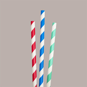 Green <b>Disposable</b> Spiral Paper <b>Straws</b> 8cm X 20cm 2 Pack of 150 Pieces - Product Image 3