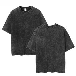 T-shirt délavé à l'acide graphique personnalisé votre conception Logo surdimensionné Vintage t-shirt vierge coton lourd pour hommes - Product Image 2