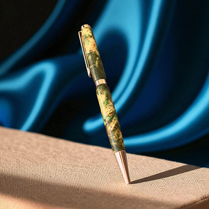 Stylo à bille fait main en bois de loupe de café personnalisable - Product Image 3