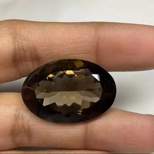 Piedras preciosas calibradas genuinas sueltas de corte facetado ovalado de cuarzo ahumado natural a precio de fábrica Piedras genuinas para ajuste de joyería OEM - Product Image 1