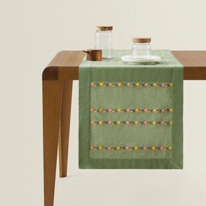 Camino de mesa hecho a mano cómoda bufanda Rectangular Casa de Campo caminos de mesa para decoración del hogar fiesta de vacaciones OEM hecho en Vie - Product Image 2