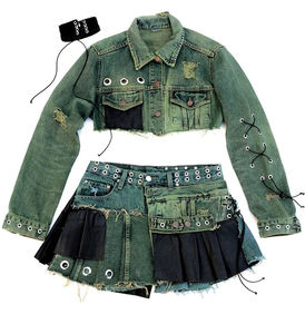 Precio al por mayor Cantidad de pedido mínima baja Venta de ropa de calle Denim Dos conjuntos de falda Mujer Faldas cortas y <span class=keywords><strong>minifaldas</strong></span> - Product Image 2