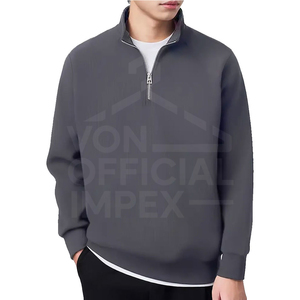 Top Tendance Qualité Classique Hommes Demi Zip Sweats Basics Coton Mélangé À Manches Longues Heavy Duty Demi Zip Sweats - Product Image 2
