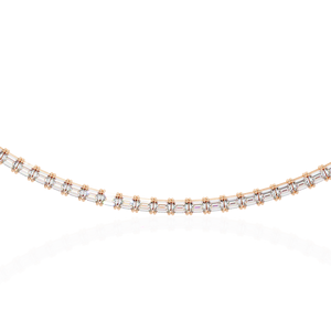 Bonne Qualité Prix Usine Emeraude Diamant Taille Tennis Lab Colliers Cultivés Or Rose Or Blanc Diamant Tennis Lab Collier Cultivé - Product Image 3