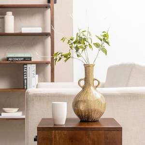 Florero de metal hecho a mano versátil y artístico con asa para regalo y decoración del hogar a granel - Product Image 2