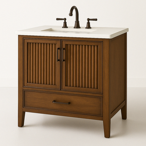 Meuble-lavabo de 36 pouces 224 pour salle de bain Produit naturel KD Furniture, finition à base d'eau non toxique, construction solide - Product Image 1